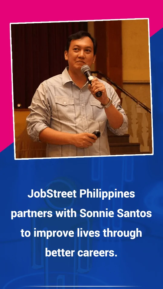 Sonnie Santos collaborating with JobStreet Philippines to promote better careers, HR development, and values-driven workplace culture.