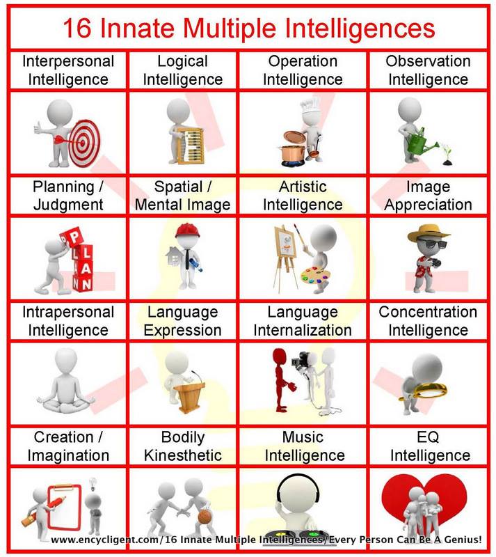 16 multiple intelligences