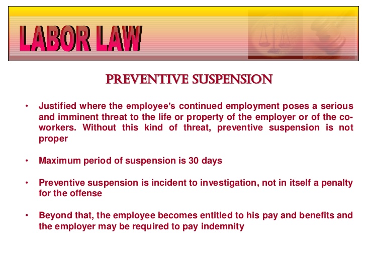 Preventive Suspension, Definition and How to Go About It