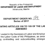 DOLE DO 174; DOLE Department Order 174