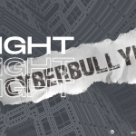 black and white image of fight cyber bullying
