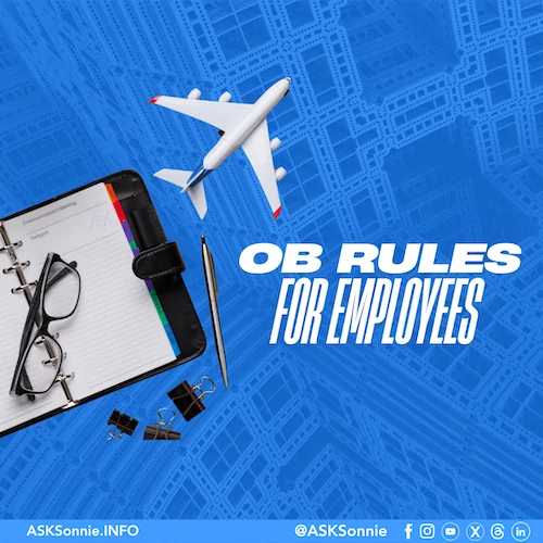 Official Business (OB) Employer Liability and Employee Accountability Visual illustration of employer liability and employee accountability concepts during official business (OB)